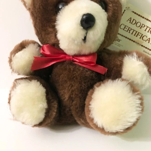 Vtg Russ Amram Adoption Bear 5 Inch Tall Stuffed Animal Plush Korea - Picture 3 of 15